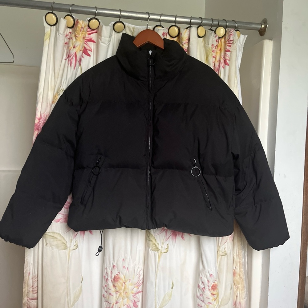 Emerson Fry Black Quilted Puffer Jacket High Collar. New without tags